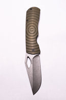 McNees Knives Dixon – 3.75" MagnaCut Frame Lock Knife Shockwave Milled Bronze Atomic Blade