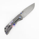 McNees PM Mac 2 Gen 2 3.5" MagnaCut Frame Lock Knife Stonewash Blade Titanium Handle Purple G10 Inlay USA Made