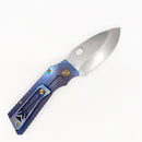 Medford TFF-1 clip side, showing the flamed titanium pocket clip and integral titanium frame lock on the Galaxy handle