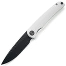 Miguron Akri Front Flipper Knife 3.18" 14C28N Black PVD Blade White G10 Handle MGR-801WHS