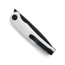 Miguron Akri Front Flipper Knife 3.18" 14C28N Black PVD Blade White G10 Handle MGR-801WHS