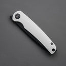 Miguron Akri Front Flipper Knife 3.18" 14C28N Black PVD Blade White G10 Handle MGR-801WHS