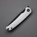 Miguron Akri Front Flipper Knife 3.18" 14C28N Black PVD Blade White G10 Handle MGR-801WHS