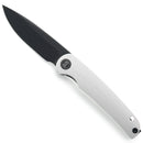 Miguron Akri Front Flipper Knife 3.18" 14C28N Black PVD Blade White G10 Handle MGR-801WHS