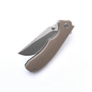 Miguron Centurion Folding Knife 3.5" 14C28N Stonewash & Satin Blade Tan G10 Handle MGR-812TN