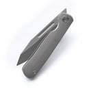 Miguron Ekry Front Flipper Folding Knife 3.35" CPM-20CV Rubbed Satin Blade Titanium Handle MGR-617GY
