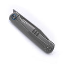 Miguron Ekry Front Flipper Folding Knife 3.35" CPM-20CV Rubbed Satin Blade Titanium Handle MGR-617GY