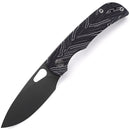 Miguron Moyarl Folding Knife 3.25" PVD 14C28N Blade Black Damascus G10 Handle MGR-806DBK