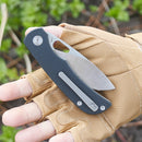 Miguron Moyarl Folding Knife 3.25" 14C28N Satin Blade Black Micarta Handle MGR-806MWBK