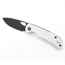 Miguron Moyarl Folding Knife 3.25" Black PVD 14C28N Blade White G10 Handle MGR-806WH