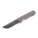 Miguron Pagos Front Flipper Knife 3.25" Sandblasted 14C28N Blade Tan G10 Handle MGR-807STN
