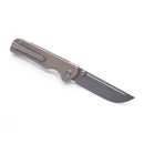 Miguron Pagos Front Flipper Knife 3.25" Sandblasted 14C28N Blade Tan G10 Handle MGR-807STN
