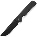 Miguron Pagos Front Flipper Knife 3.16" Black PVD 14C28N Blade Black G10 Handle MGR-807SBK
