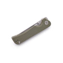 Miguron Pagos Front Flipper Knife 3.25" Black PVD 14C28N Blade Green G10 Handle MGR-807SGN