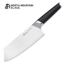 North Mountain Blade NMB-Kitchen front view – 8" German DIN 1.4116 stainless slicing kitchen knife with solid wood handle