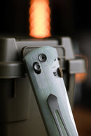 North Mountain Blade 2418-JD-G-5 Chop – 3.5" 5-Layer Copper Steel Jade G10 Grid Textured Handles Crossbar Lock