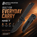 North Mountain Blade 2406-CF-D2BK Crossbar Lock Knife – 3.5" Black D2 Blade, Ambidextrous Tactical Folder