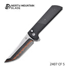North Mountain Blade 2407-CF-5 Chop 2 3.5" Copper Blade Folding Knife Anodized Aluminum & Carbon Fiber Handle