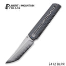 North Mountain Blade CHOP 4 Front Flipper 3.5" SLD San Mai Tanto Blade Blue & Purple Ceramic Carbon Fiber Handle 2412-BLPR