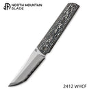 North Mountain Blade CHOP 4 Front Flipper 3.5" SLD San Mai Tanto Blade Ceramic Carbon Fiber Handle 2412-WHCF