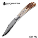 North Mountain Blade 2531-ATL Thin Classic Lanny Gentleman Pocket Knife Antler Handle