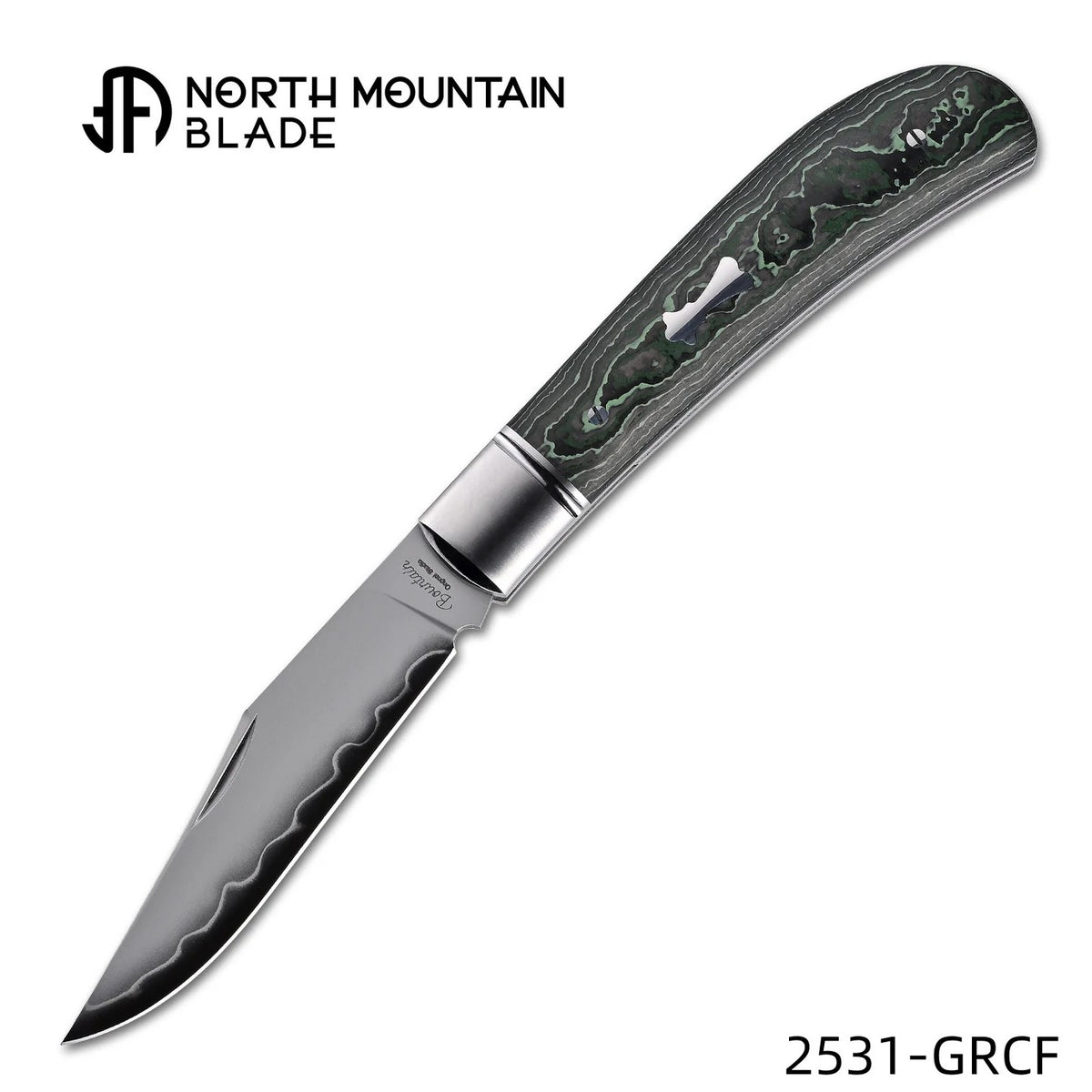 North Mountain Blade 2531-GRCF Lanny Gentleman Pocket Knife Green CF