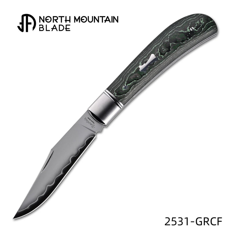 North Mountain Blade 2531-GRCF Lanny Gentleman Pocket Knife Green CF