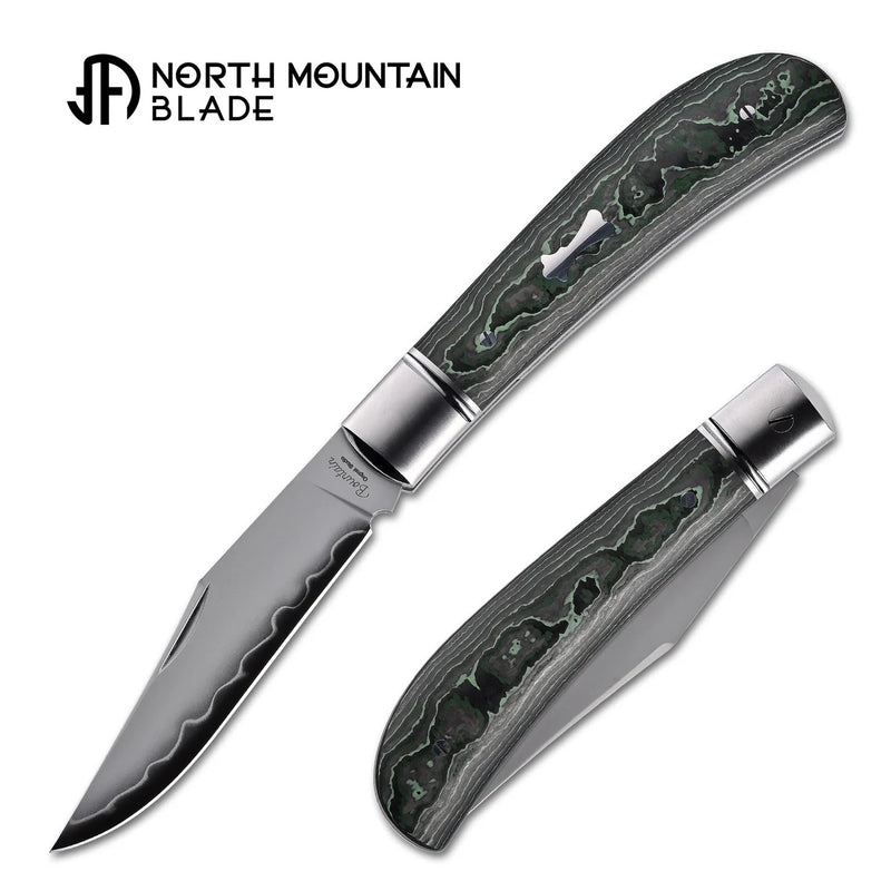 North Mountain Blade 2531-GRCF Lanny Gentleman Pocket Knife Green CF