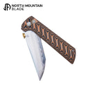 North Mountain Blade CHOP 2 3.5" SLD-MAGIC Button Lock Flipper Snake Skin G10 2406-BKSK
