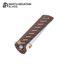 North Mountain Blade CHOP 2 3.5" SLD-MAGIC Button Lock Flipper Snake Skin G10 2406-BKSK
