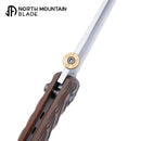North Mountain Blade CHOP 2 3.5" SLD-MAGIC Button Lock Flipper Snake Skin G10 2406-BKSK