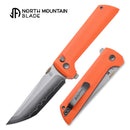 North Mountain Blade 2406-OR chop 2 orange g10 folding knife front view