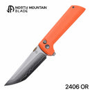 North Mountain Blade 2406-OR chop 2 orange g10 pocket knife detail