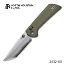 North Mountain Blade – Chop Crossbar Lock – 2532-GR – 3.58" SLD-Magic Tanto Folding Knife