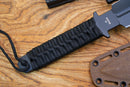 North Mountain Blade JW-Black-3V tactical knife black cord handle detail