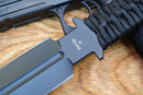 North Mountain Blade JW-Black-3V tactical knife black hollow grind detail