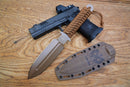 North Mountain Blade JW-Brown-3V tactical knife brown front view fixed blade knife