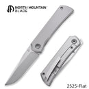 North Mountain Blade Sun 2525-Flat Mini Folding Knife 2.5" M390 Hand-Brushed Blade Flat Titanium Handle Front Flipper Frame Lock