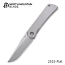 North Mountain Blade Sun 2525-Flat Mini Folding Knife 2.5" M390 Hand-Brushed Blade Flat Titanium Handle Front Flipper Frame Lock