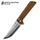 North Mountain Chop 2 2405-PEI 8" Folding Knife, SLD-Magic Tanto, Amber PEI Handle