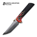 North Mountain Chop 2 Hot Rod Thumb Disk Knife – 3.5" SLD-Magic Tanto Blade, Flame G10 Handle