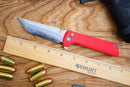 North Mountain Blade Chop 2 – Red G10 Handle, 3.5" SLD-Magic Blade, Button Lock, Flipper & .45 ACP Thumb Disk