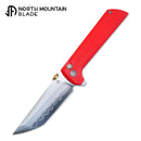 North Mountain Blade Chop 2 – Red G10 Handle, 3.5" SLD-Magic Blade, Button Lock, Flipper & .45 ACP Thumb Disk