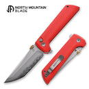 North Mountain Blade Chop 2 – Red G10 Handle, 3.5" SLD-Magic Blade, Button Lock, Flipper & .45 ACP Thumb Disk