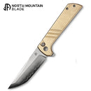 North Mountain Blade Chop 2 Stipe – 3.5" SLD-Magic San Mai Tanto | Aluminum Bronze Handle (2410E)
