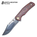 North Mountain Jellyfish 4th Gen Knife – Custom Damascus, Titanium Frame, Carbon Fiber Handle
