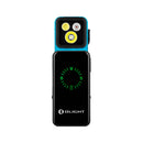 Olight Oclip 2 Pro Premium Tidal Blue charging dock with battery level display