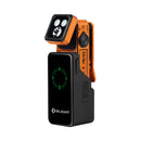 Olight Oclip 2 Ultra Premium Amber Orange in charging dock showing battery level