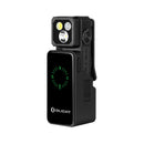 Olight Oclip 2 Ultra Premium Onyx Black front view – 580 lumen UV clip light with 1,000mAh mobile charging dock