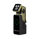 Olight Oclip 2 Ultra Premium Olive Green in charging dock showing battery level